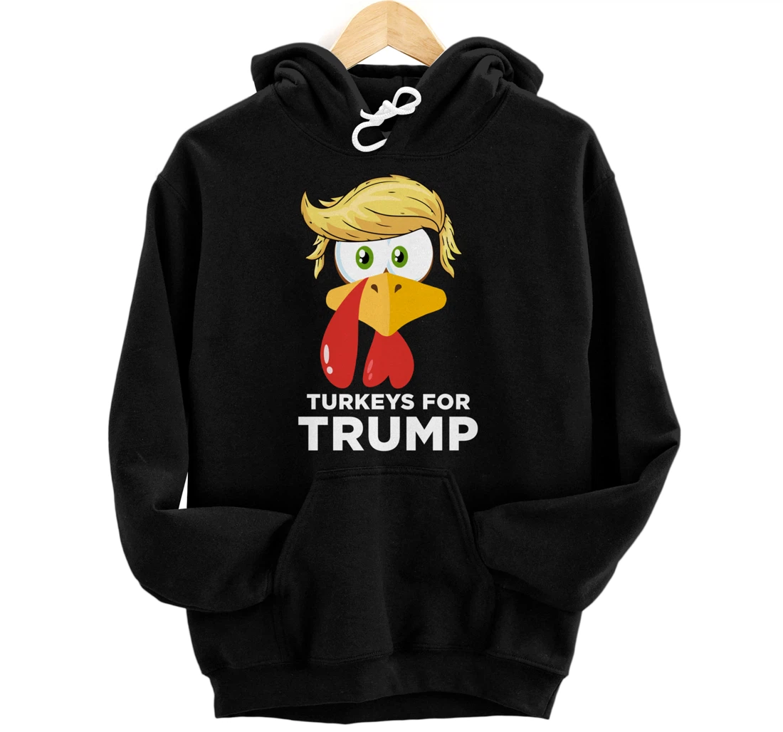 Personalized Turkeys for Trump 2024 Thanksgiving President Donald Trump Pullover Hoodie