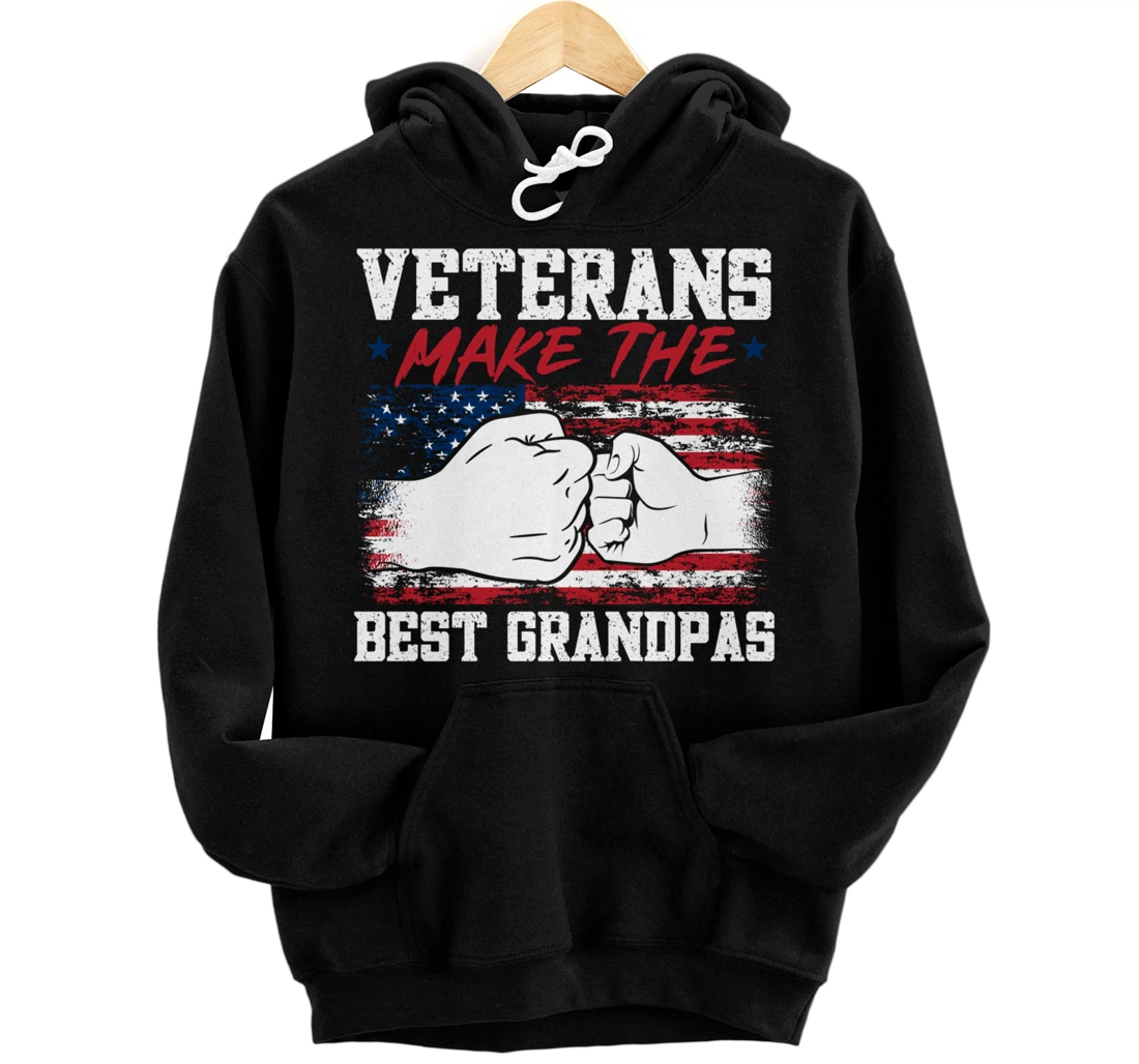 Personalized Fathers Day The Best Grandpa's Grandpa Veteran Hero Pullover Hoodie