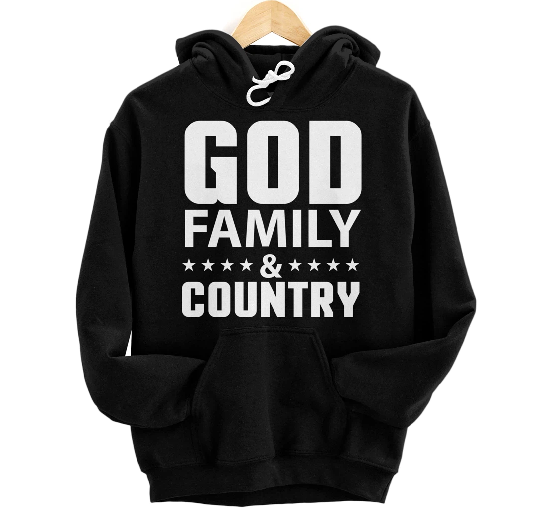 Personalized God Family Country American Flag Pullover Hoodie