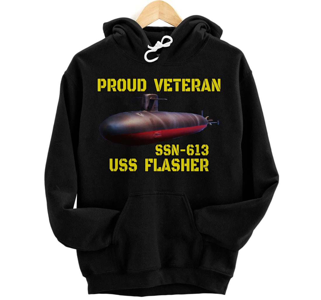 Personalized USS Flasher SSN-613 Submarine Veterans Day Father Grandpa Pullover Hoodie