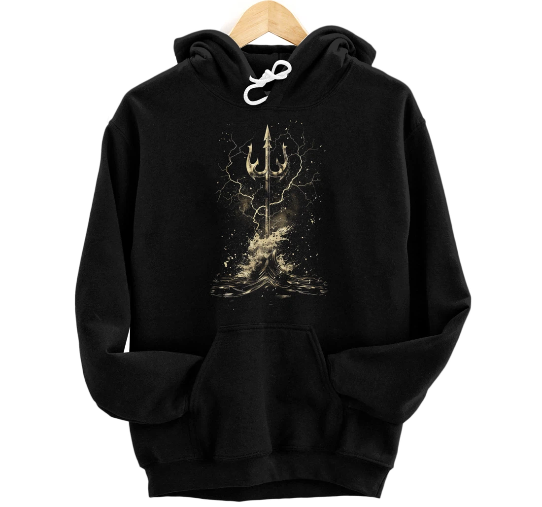 Personalized Poseidon Symbol Trident Greek God Lightning Ocean Pullover Hoodie