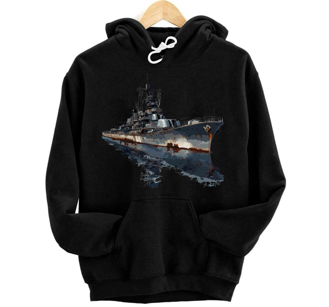 Personalized Warship Battleship Cruiser Naval Warfare Pullover Hoodie