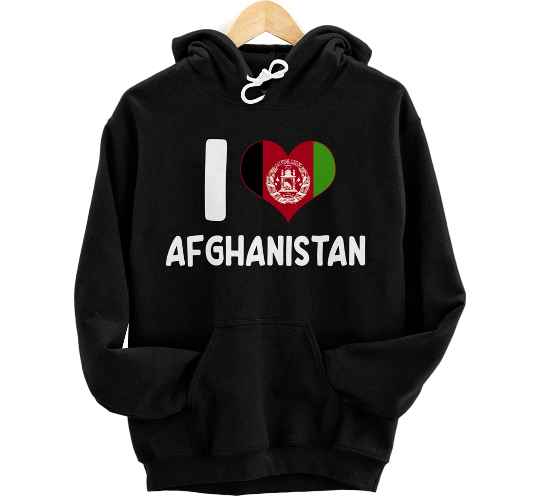 Personalized I Love Afghanistan - Afghan Flag Apparel Afghani Pullover Hoodie