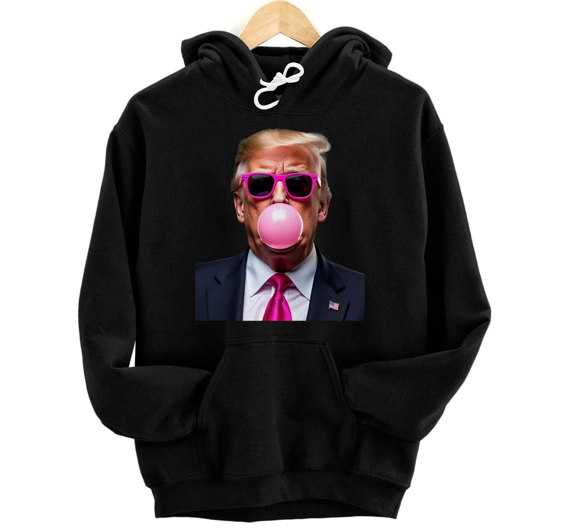 Personalized Trump Bubble Gum Pink Pullover Hoodie