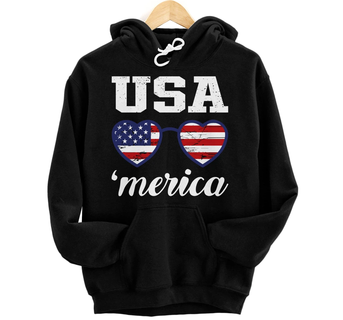 Personalized American Flag 4th of July Fourth of July Independence Day Pullover Hoodie