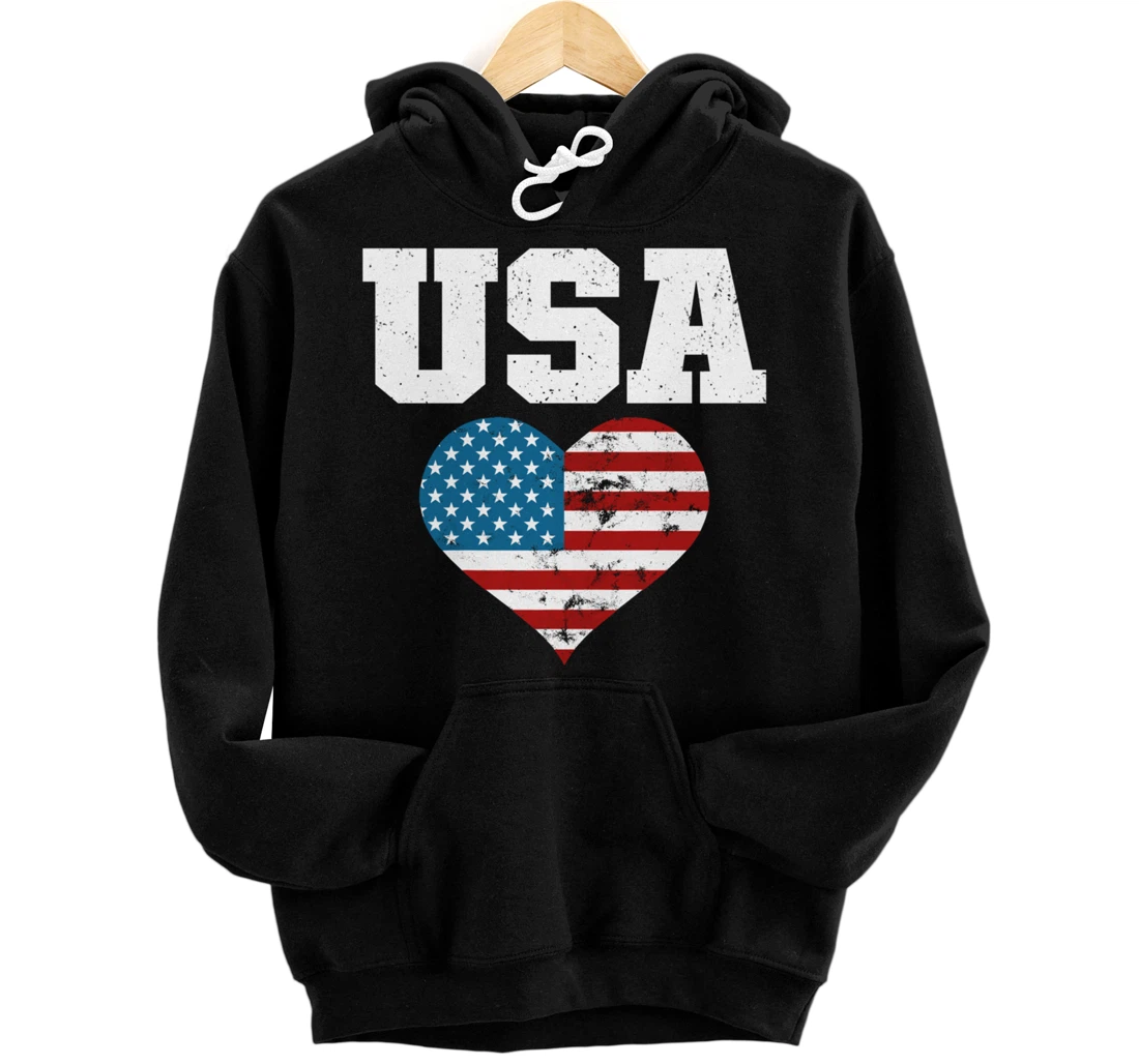 Personalized American Flag 4th of July Fourth of July Independence Day Pullover Hoodie