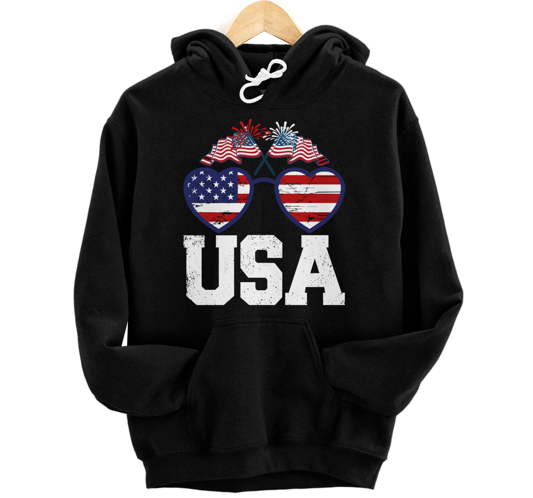 Personalized American Flag 4th of July Fourth of July Independence Day Pullover Hoodie