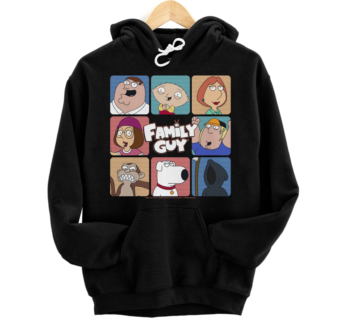 Personalized Family Guy Iconic Griffin Family Group Shot Big Chest Panels Pullover Hoodie