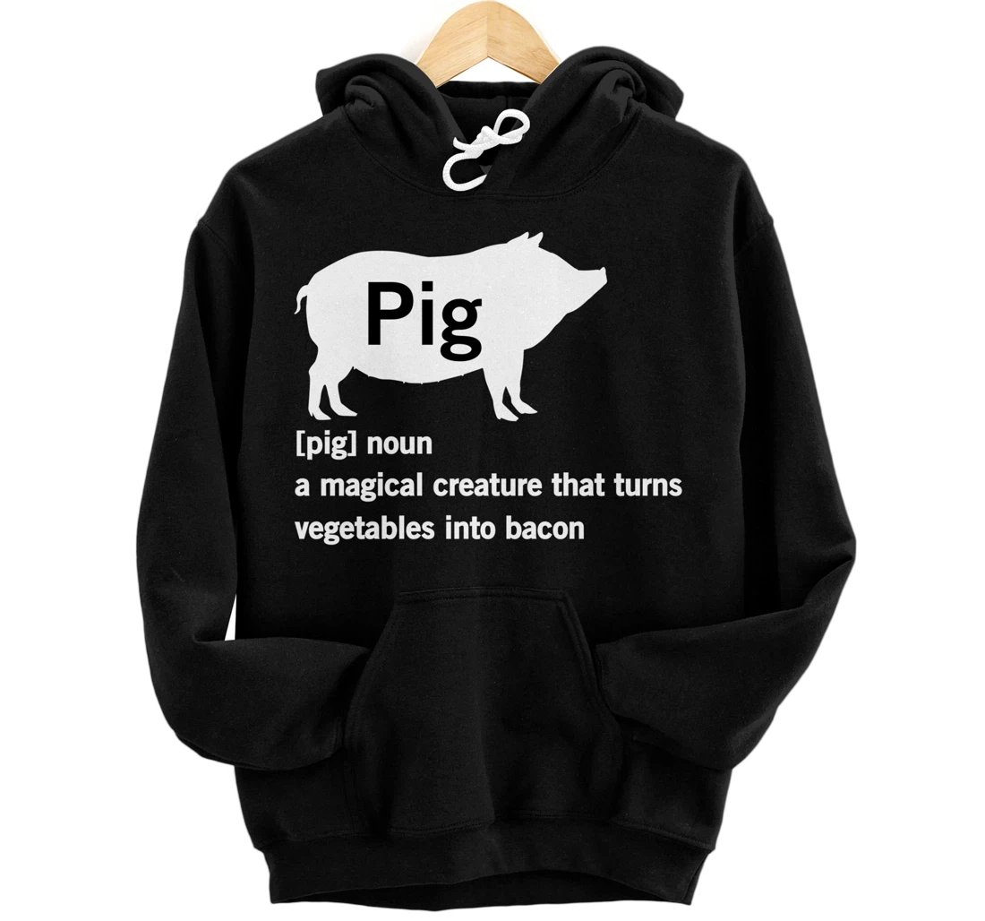 Personalized Pig Definition Funny Bacon Lover Meat Foodie Humor BBQ Quote Pullover Hoodie