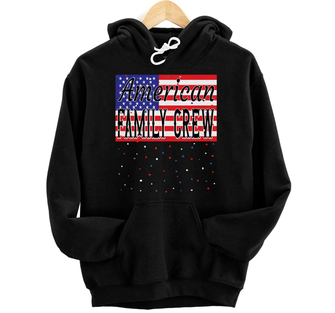 Personalized 4th of July All American Family Crew Usa Flag Men Family Pullover Hoodie