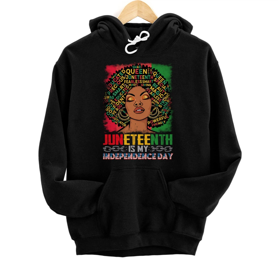 Personalized Juneteenth is my independence day usa flag leopard Pullover Hoodie