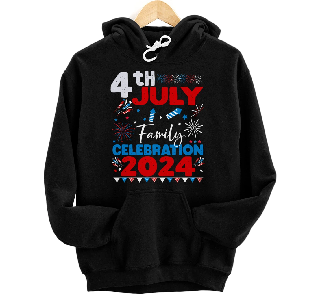 Personalized Family Celebration 2024 Family Matching Group 4th of July Pullover Hoodie