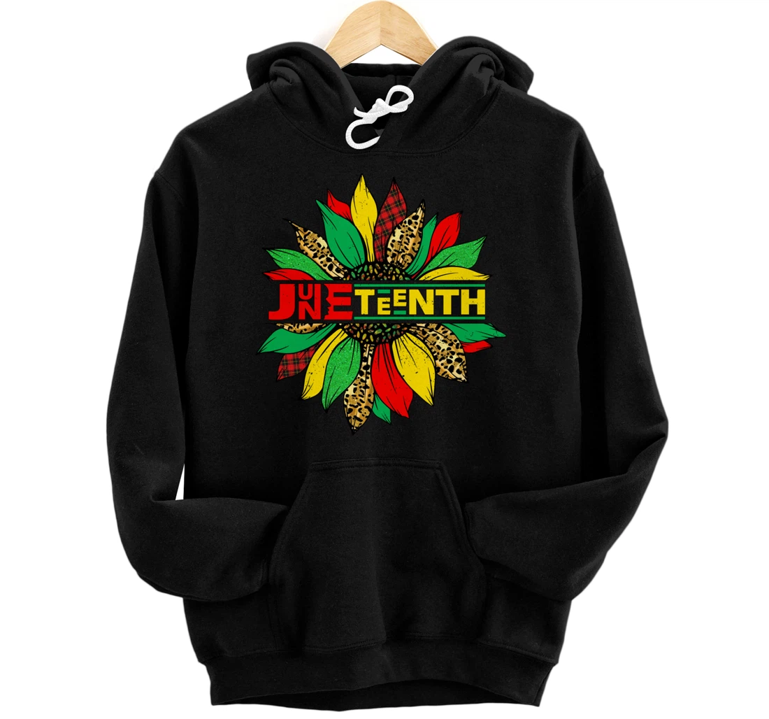 Personalized Sunflower Juneteenth Indepedence Day Black African American Pullover Hoodie