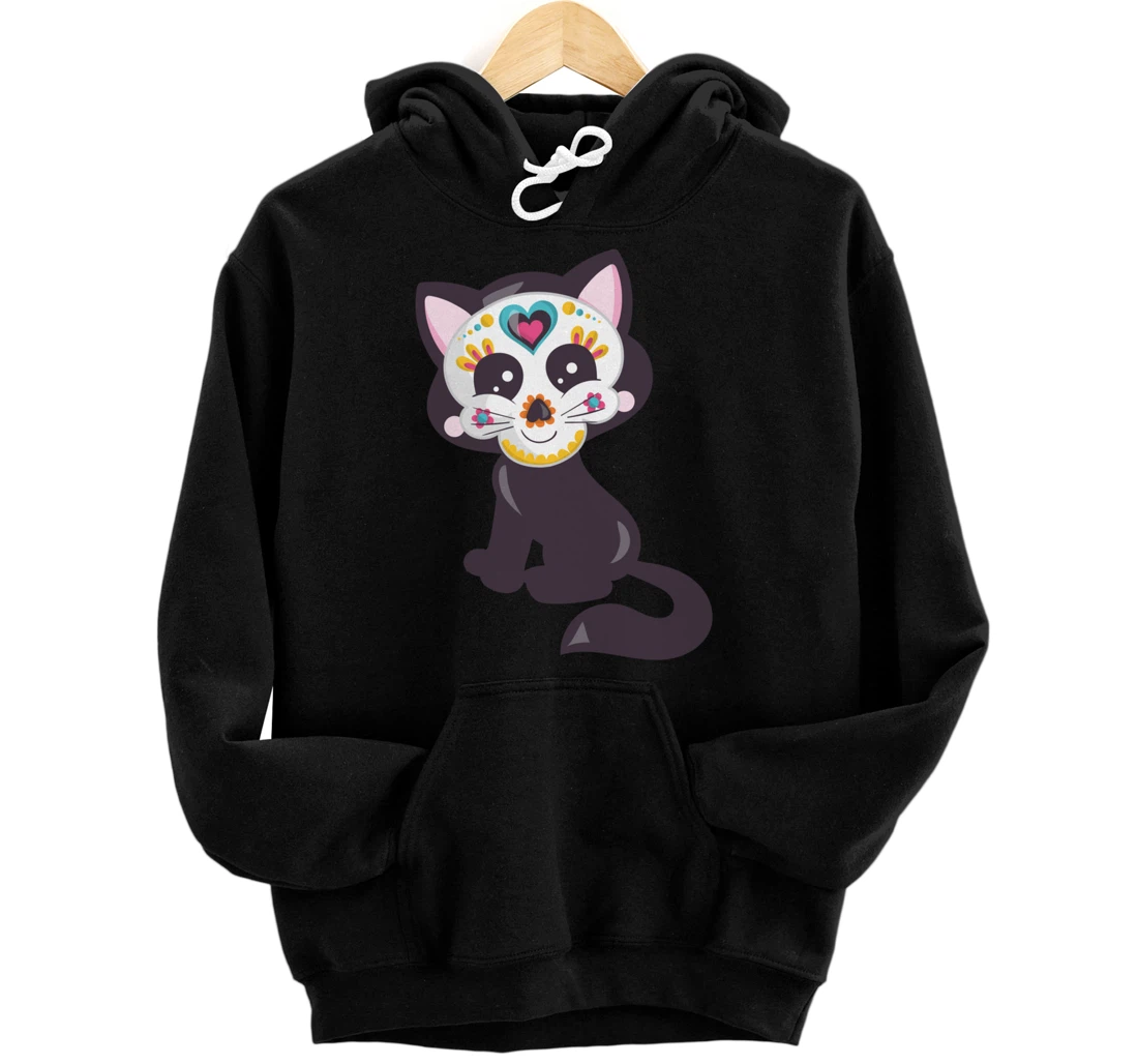 Dia De Los Meowtos Tee Cat Muertos Day of the Dead Cat Pullover Hoodie