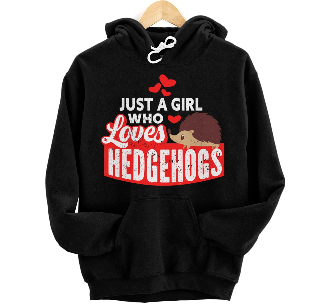 Just A Girl Who Loves Hedgehogs Gift Idea Pullover Hoodie