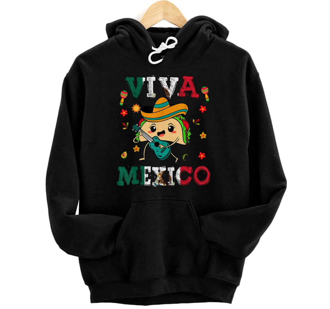 Personalized Viva Mexico-Shirt Independence Day Mexican Flag Cute Taco Pullover Hoodie