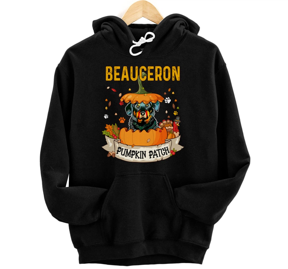 Personalized Beauceron Pumpkin Patch Thanksgiving Dog Inside Pumpkin Pullover Hoodie