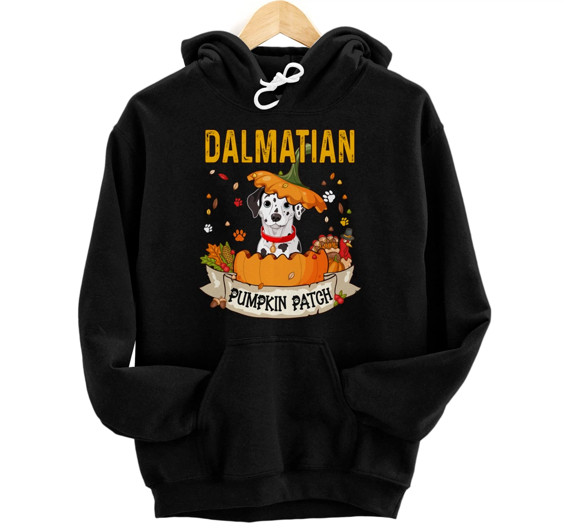 Personalized Dalmatian Pumpkin Patch Thanksgiving Dog Inside Pumpkin Pullover Hoodie