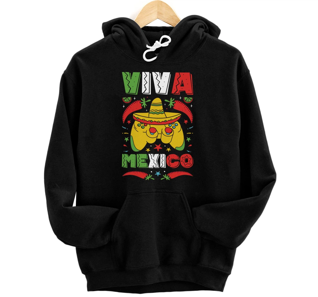 Personalized Viva Mexico Boy Girl Peppers Mexican Independence Gamers Pullover Hoodie