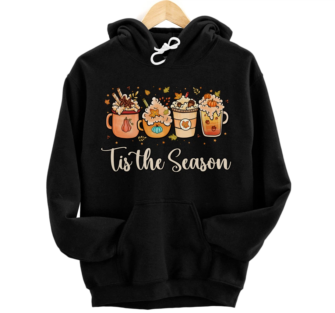 Personalized Tis the Season Pumpkin Spice Autumn Thanksgiving Fall Pullover Hoodie