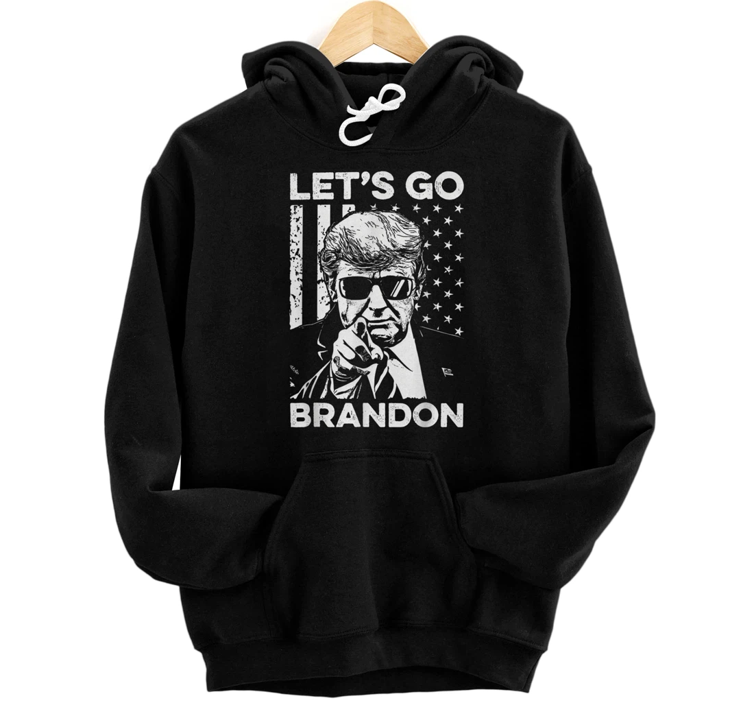 Personalized Lets Go Brandon Trump And America Flag Pullover hoodie Pullover Hoodie