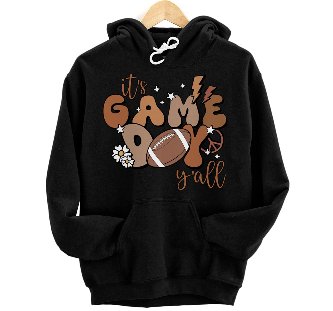 Personalized It's Game Day Y'all Leopard Design Game Day Football Lovers Pullover Hoodie