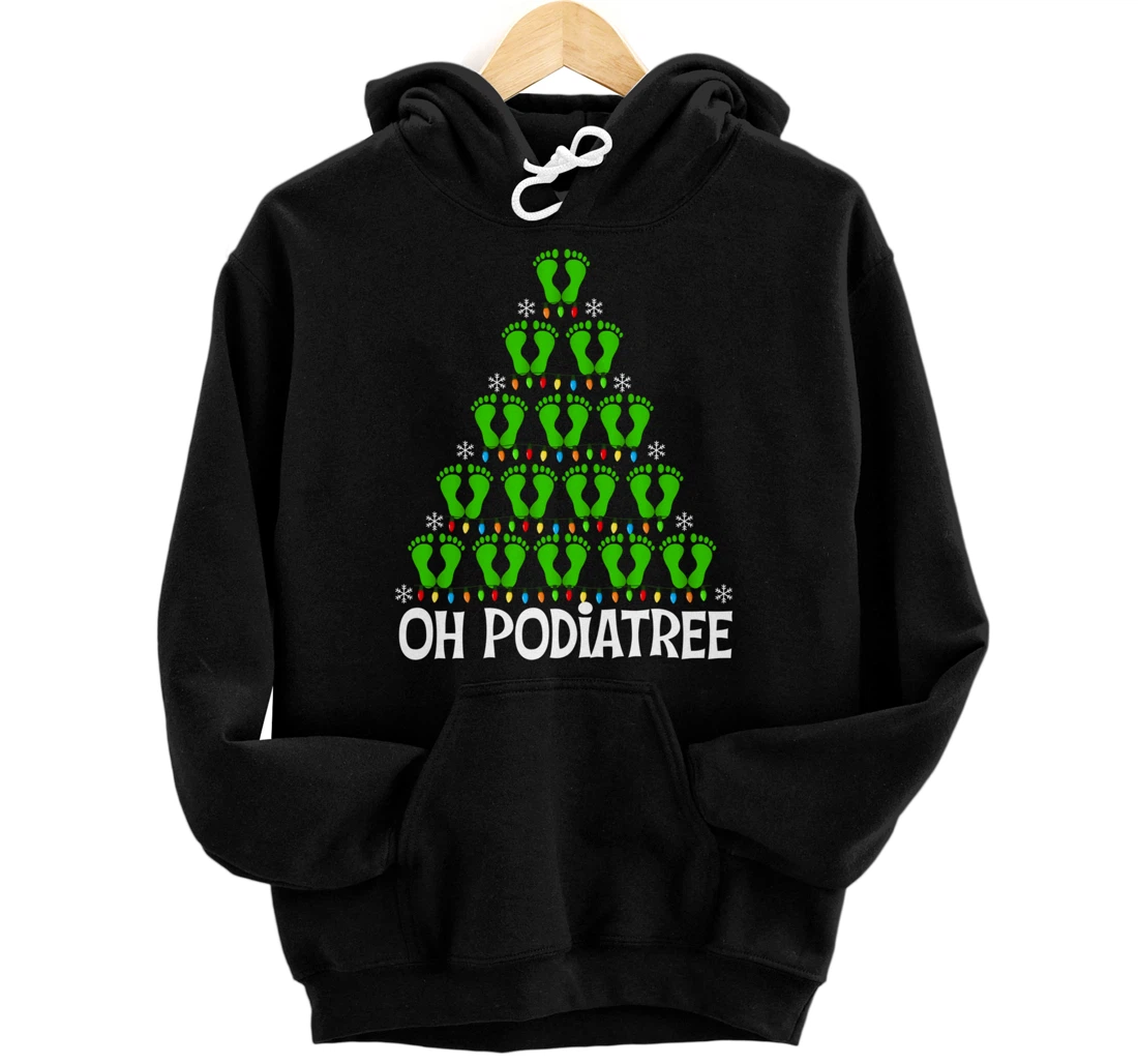 Personalized Funny Podiatry Christmas Tree Foot Podiatrist Christmas Xmas Pullover Hoodie