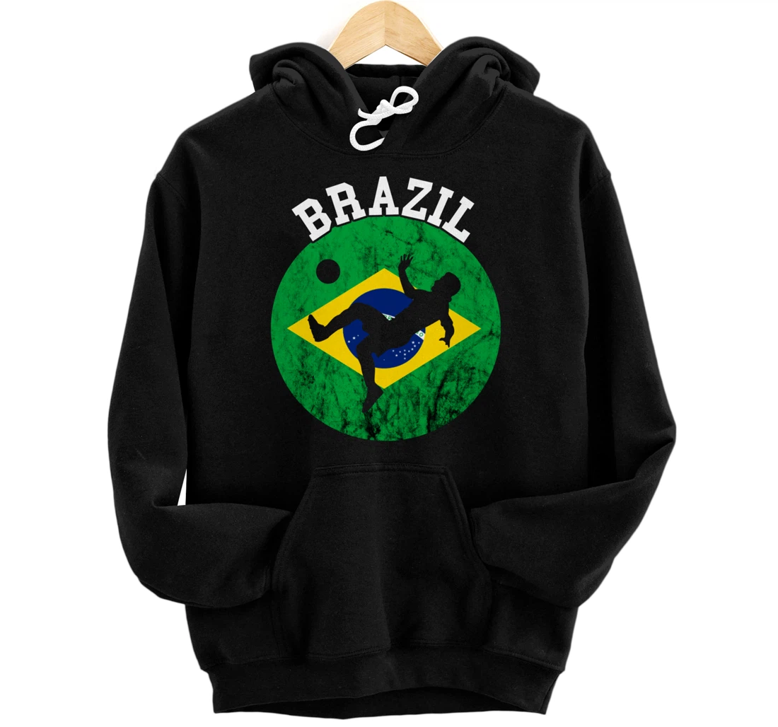 Personalized Brazil Flag Brazilian Soccer Player Brazilian Pride Brazil Pullover Hoodie