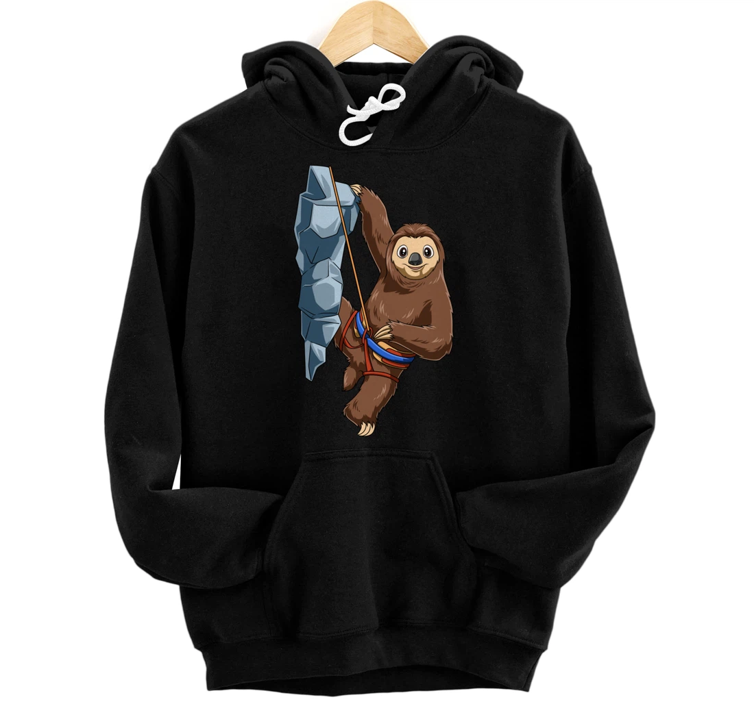 Personalized Chilled Sloth - Bouldering and Rock Climbing Gift Pullover Hoodie