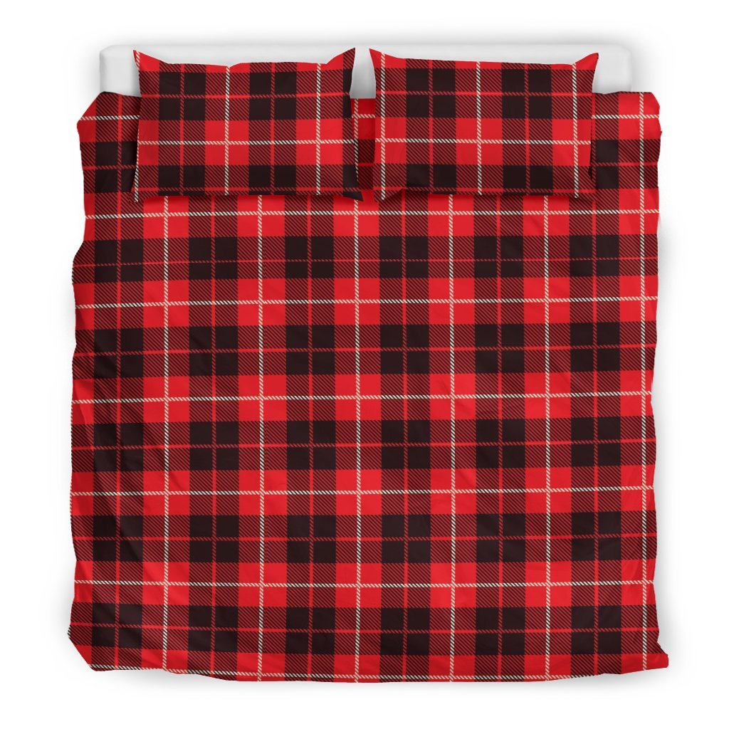 Tartan Scottish Royal Stewart Red Plaids Duvet Cover Bedding Set - Bedding Set, Duvet Cover, Quilt, Pillow, Blanket