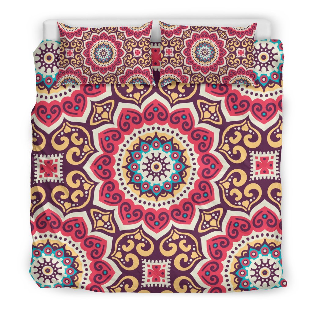 Mandala Boho Bohemian Pattern Print Duvet Cover Bedding Set - Bedding Set, Duvet Cover, Quilt, Pillow, Blanket