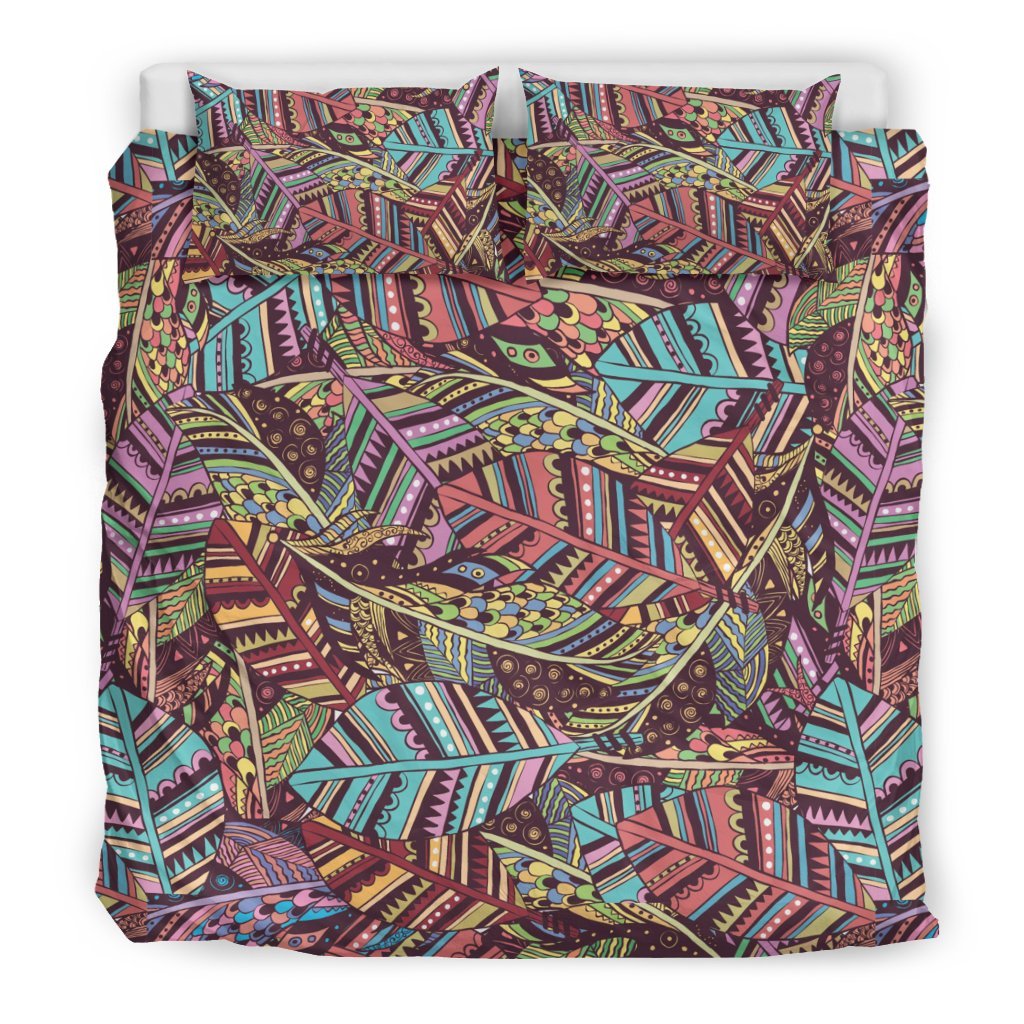 Bohemian Boho Pattern Print Duvet Cover Bedding Set - Bedding Set, Duvet Cover, Quilt, Pillow, Blanket