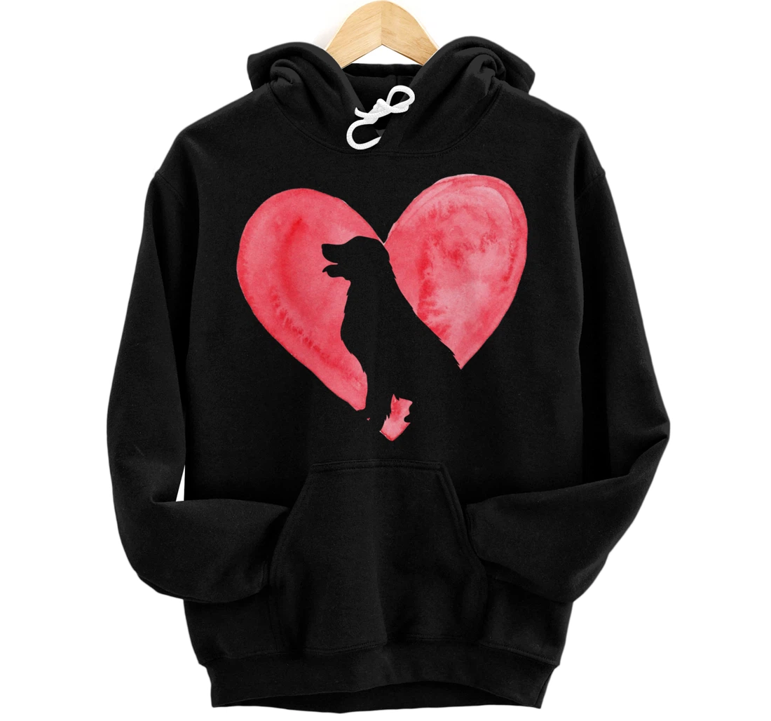 Personalized Funny Heart Retriever Pet Dog Lover Animal Valentines Day Pullover Hoodie