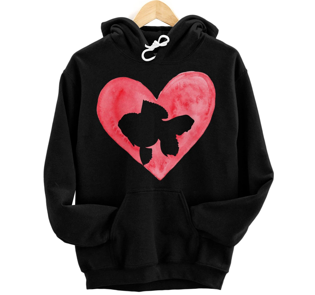 Personalized Fun Heart Goldfish Aquatic Fish Lover Animal Valentines Day Pullover Hoodie