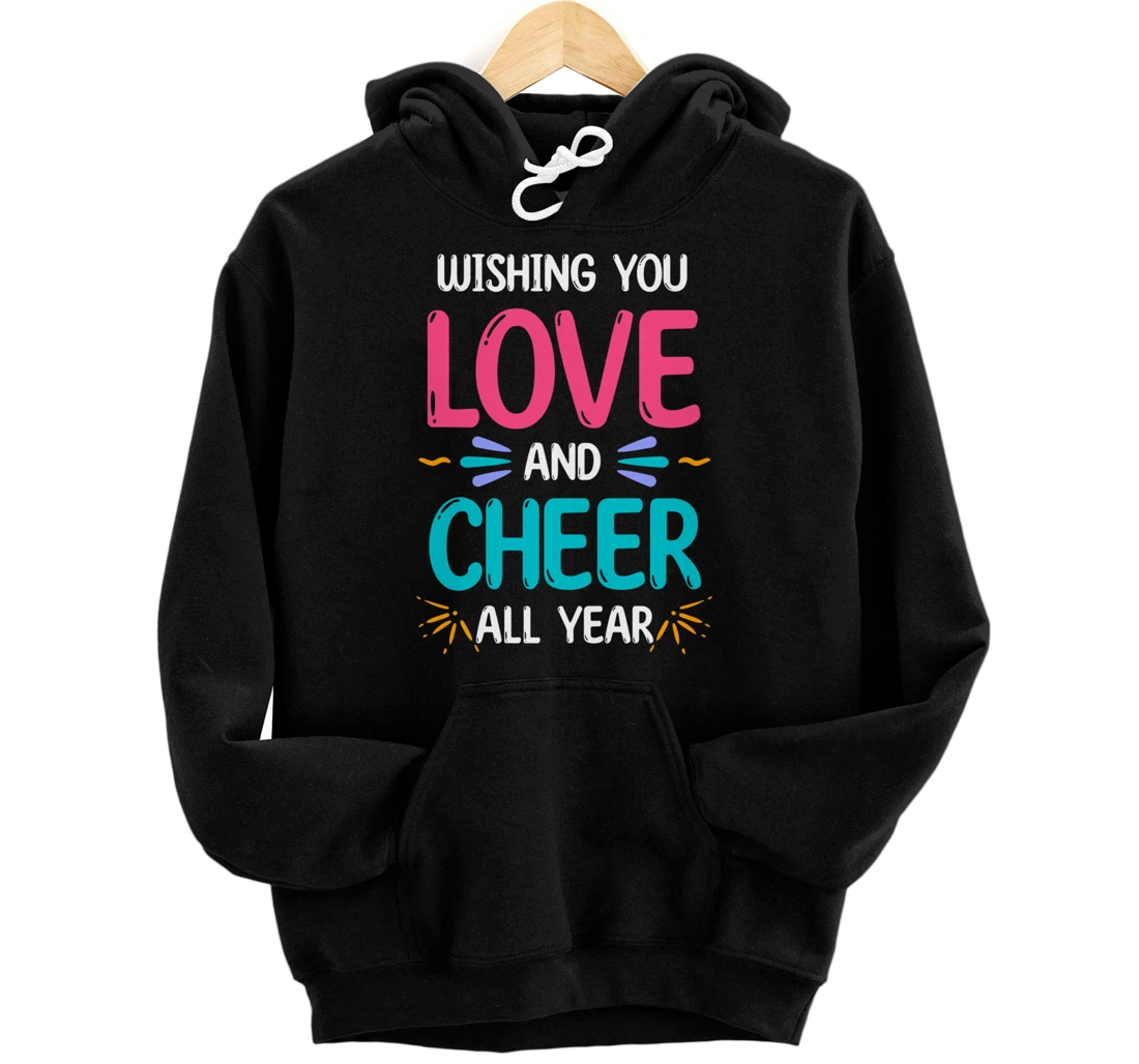 Personalized New Year Wishes, Peace, Love, Happy New Year, New Years Eve Pullover Hoodie