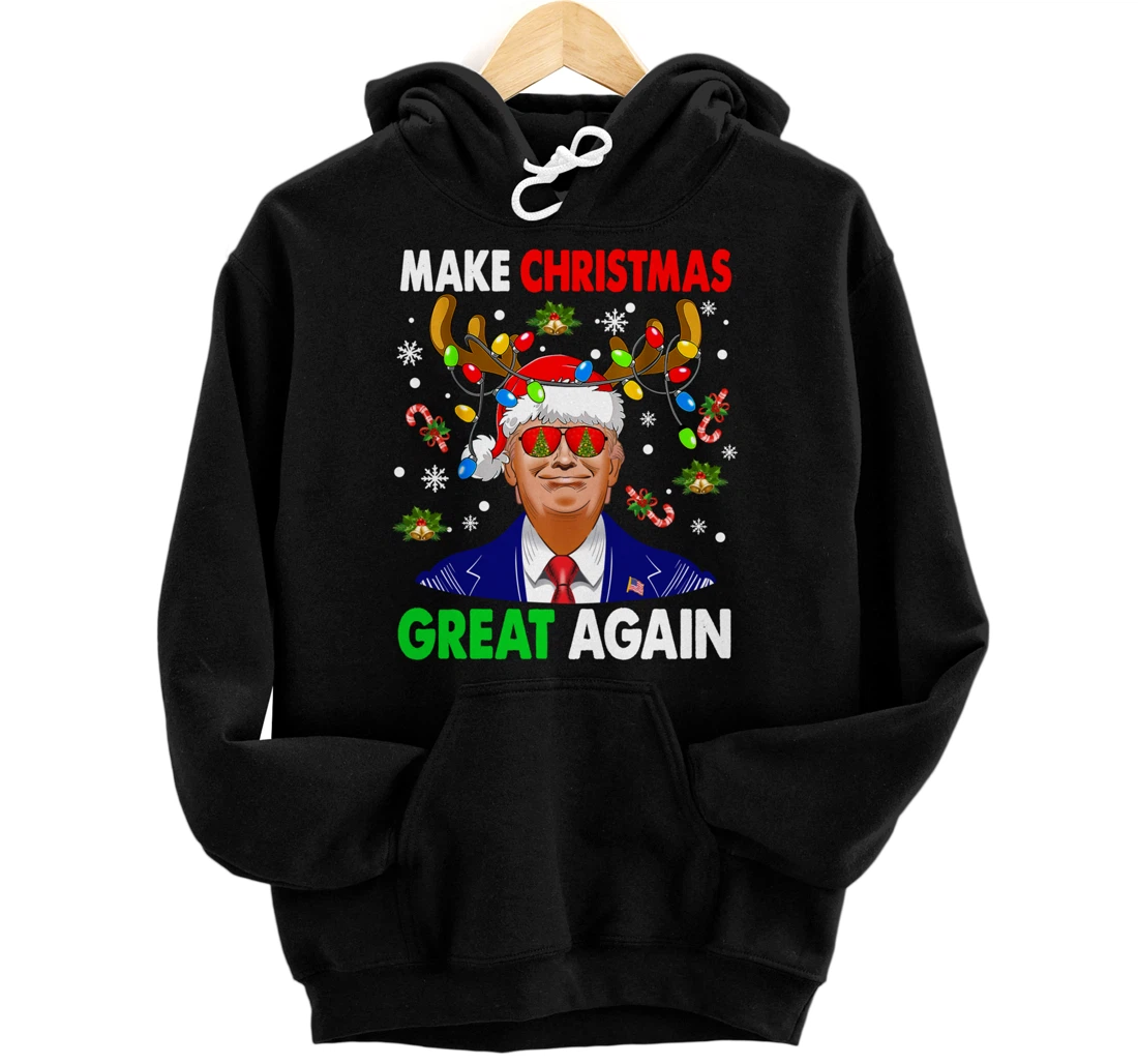 Personalized Funny Make Christmas Great Again Trump Christmas Tee Pullover Hoodie