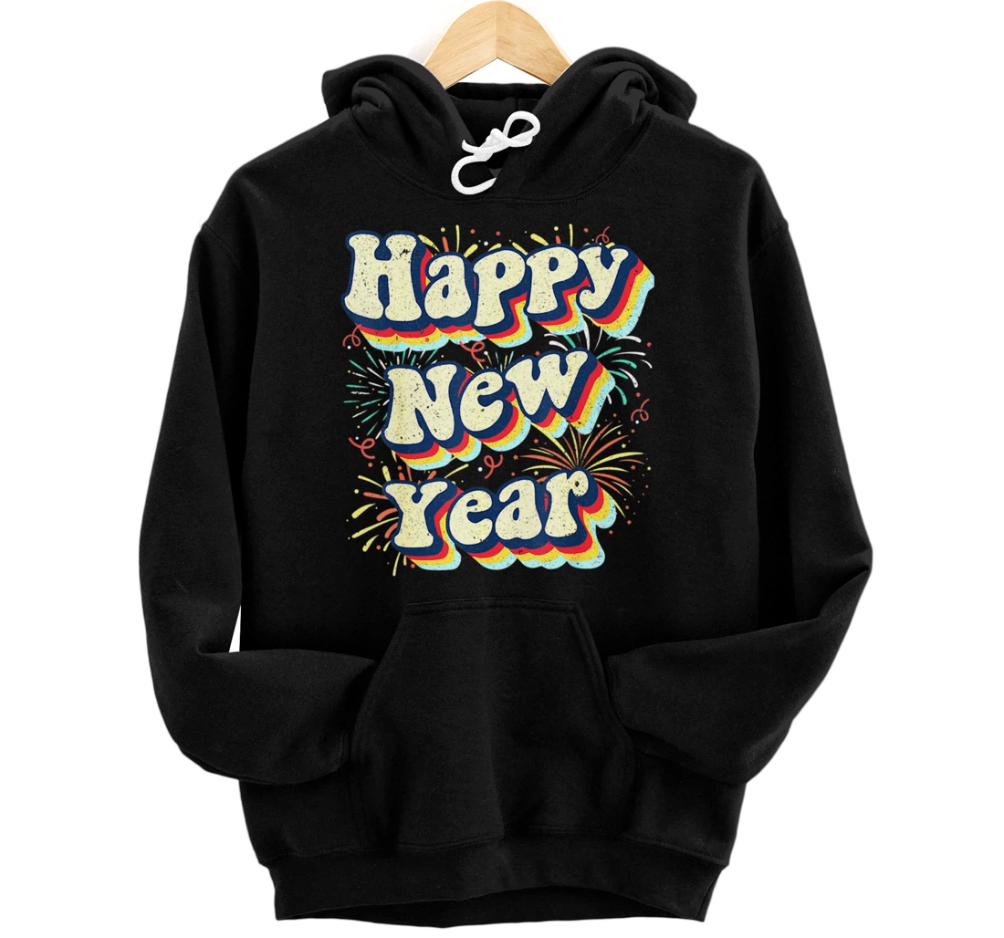 Personalized Vintage New Years Eve Party Supplies 2023 Happy New Year Pullover Hoodie