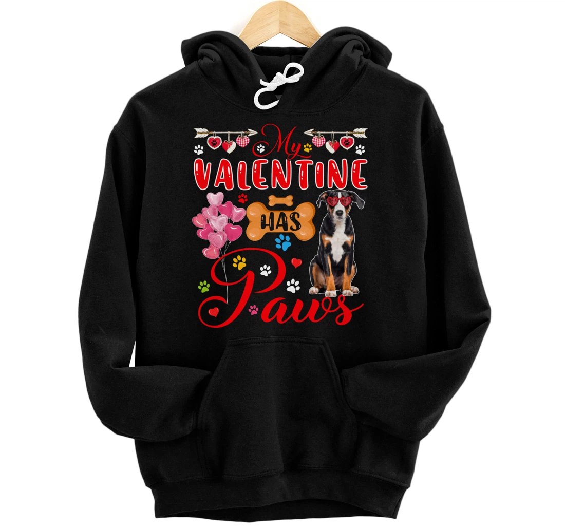 Personalized My Valentine Has Paws Cute Appenzeller Sennenhund Sunglasses Pullover Hoodie