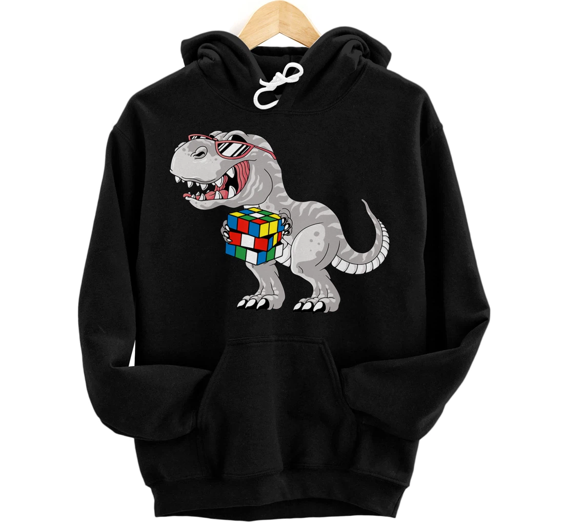 Personalized Funny Competitive Puzzle Speedcubing Dinosaur Math Lover Pullover Hoodie