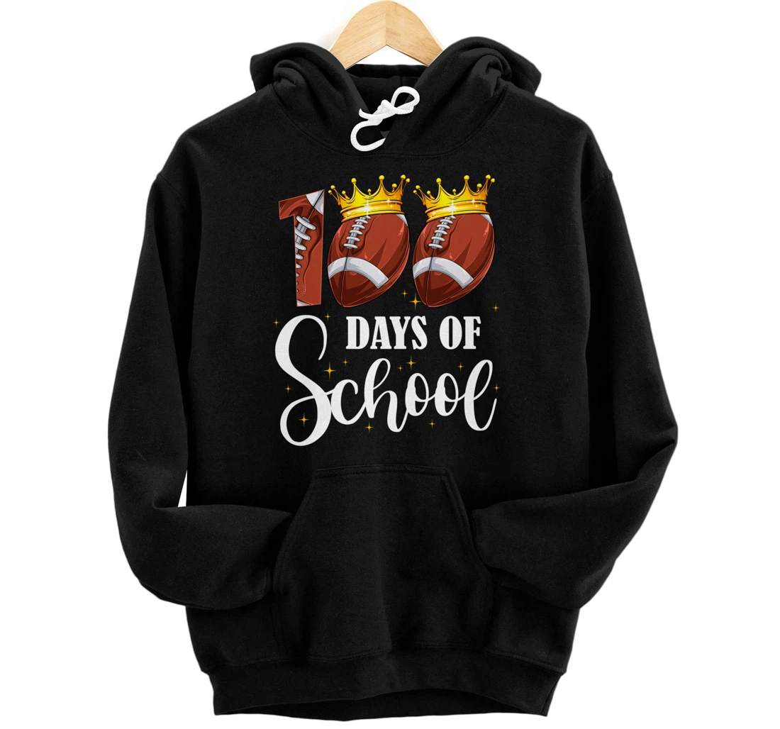 Personalized 100th Day Of School Football Student Boys 100 Days Smarter Pullover Hoodie