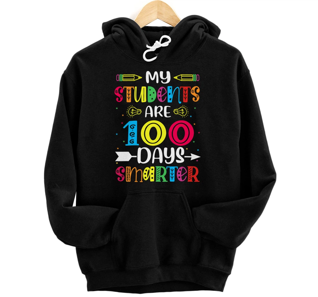 Personalized Happy 100th day of school teacher- 100 days smarter teacher Pullover Hoodie