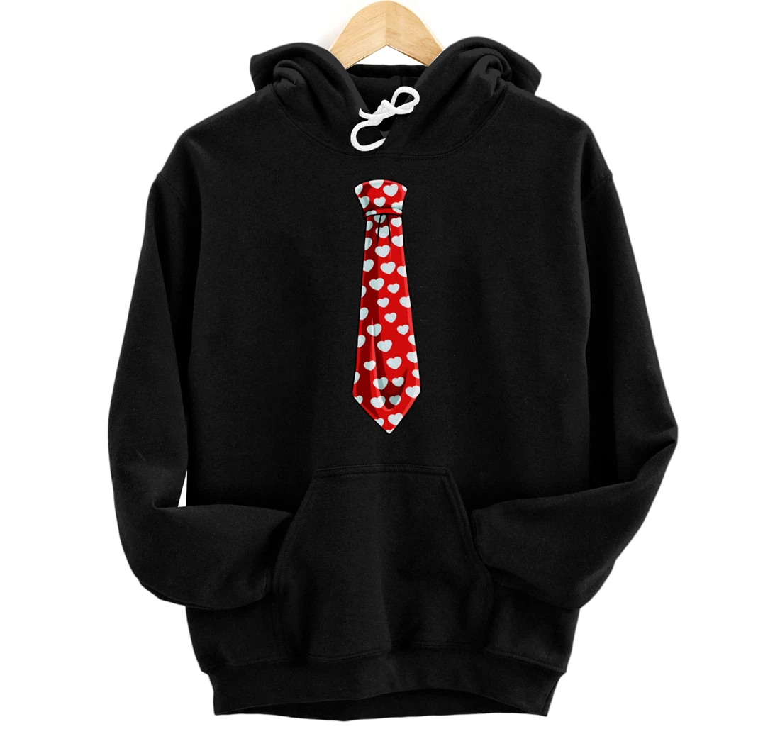 Personalized Heart Neck Tie Body Costume Valentines Day Funny Love Pullover Hoodie