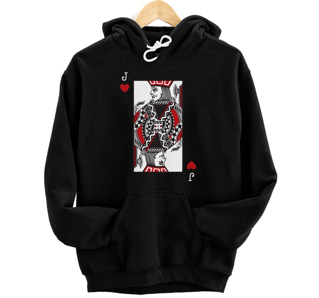 Personalized Jack Of Hearts Valentines Day Cool Playing Card Poker Pullover Hoodie