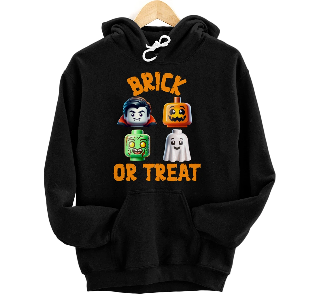 Personalized Building Bricks Halloween Costume Brick or Treat Monsters Pullover Hoodie