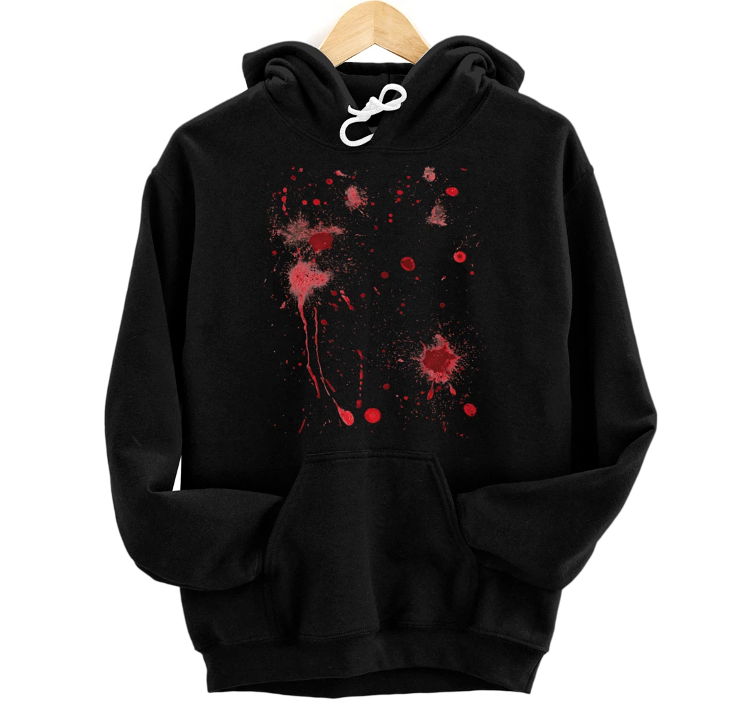 Personalized Halloween Killer Costume Fake Blood Stained Red Pullover Hoodie