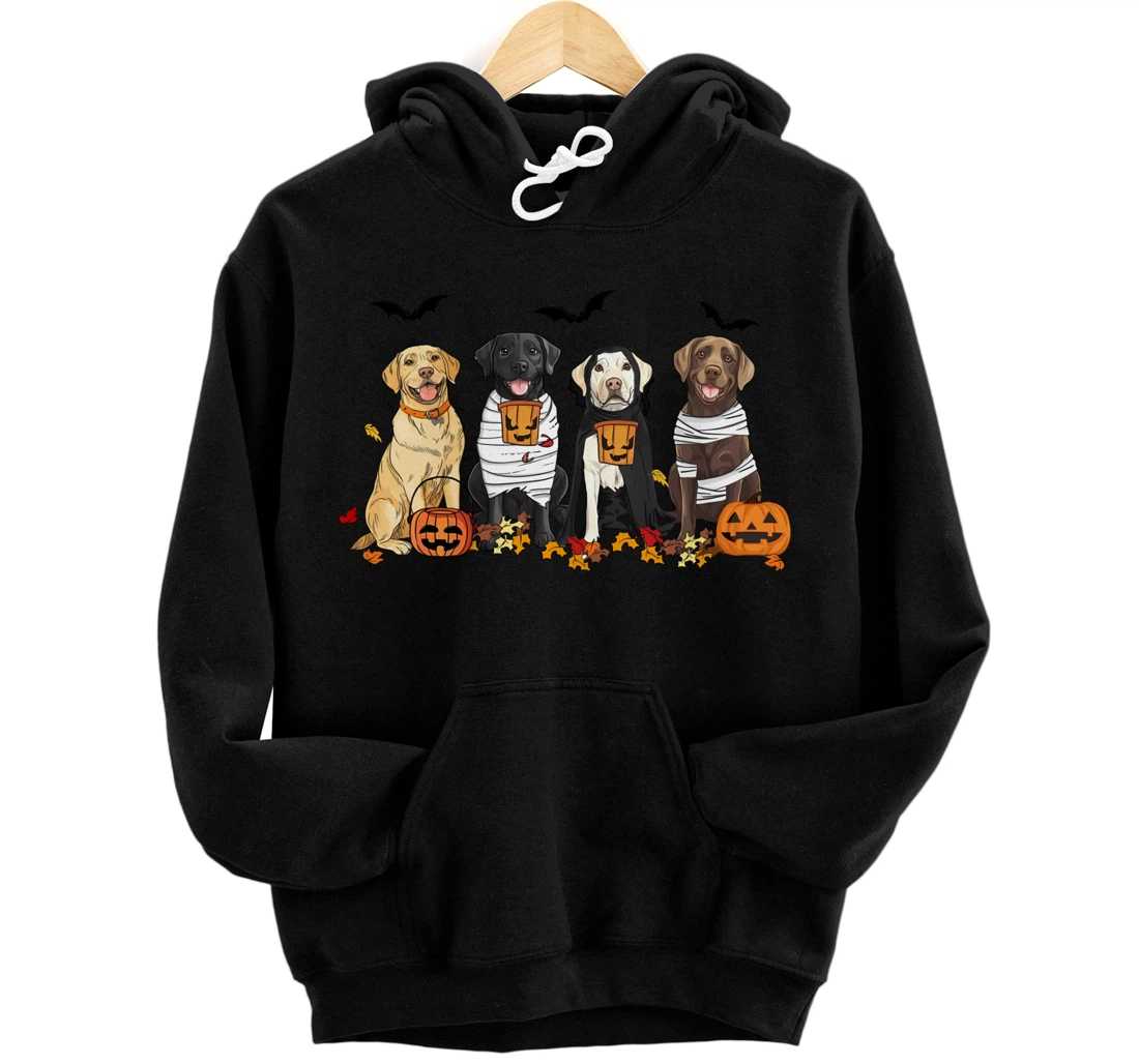 Personalized Labrador Retriever Dogs Ghost Witch Mummy Halloween Pumpkins Pullover Hoodie