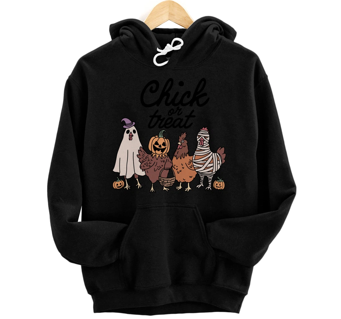 Personalized Funny Witch Spooky Chicken Halloween Costume Chick Or Treat Pullover Hoodie