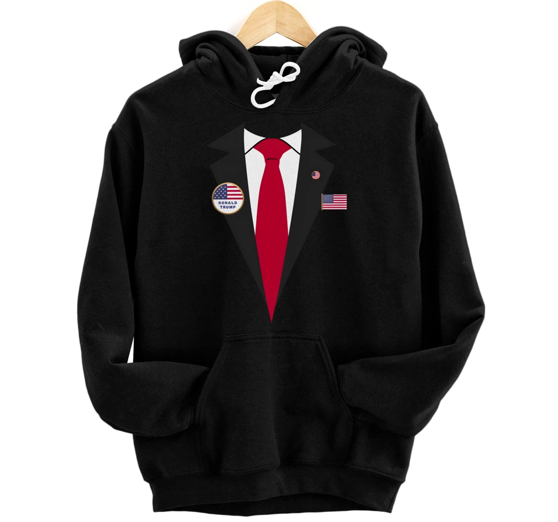 Personalized Donald Trump Suit and Tie Halloween Costume Pullover Hoodie