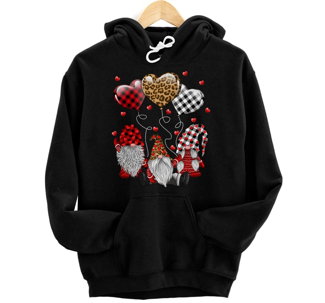 Personalized Happy Valentines Day Gnomes Balloon Valentine Heart Balloons Pullover Hoodie