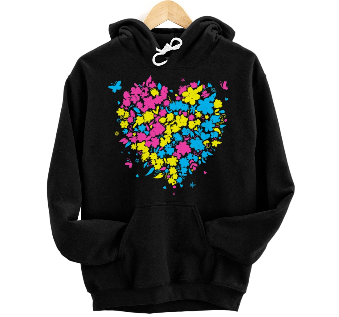 Personalized Pansexual Pride Heart, LGBTQ Pan Valentine's Day, LGBT Love Pullover Hoodie